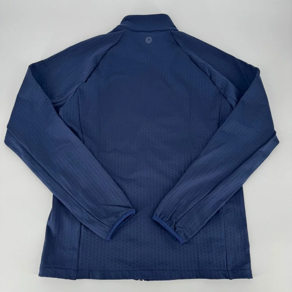 Marmot Mens Leconte Fleece Jacket Arctic Navy Blue Grid Full Zip 12770-2975 S
